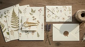 Handwritten letter with pressed flowers